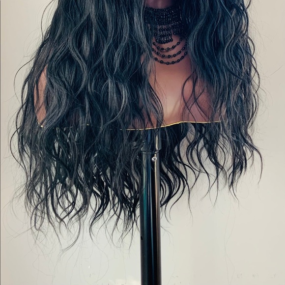 A Pretty “Put On & Go” Long Black Premium Fiber Headband Wig - Daily Wear/Event - Picture 8 of 16